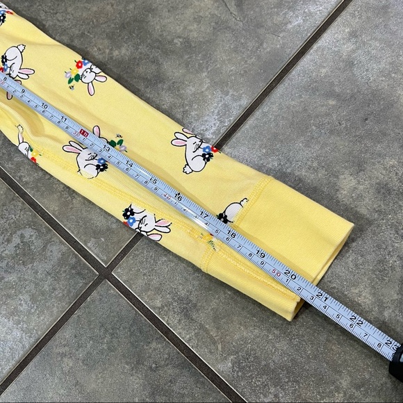 Hanna Andersson Pajama PJ Set Bunnys Girls Sz M Yellow Rabbits Cotton Comfy EUC - Picture 10 of 10